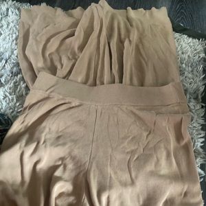 Zara tan wide leg pants